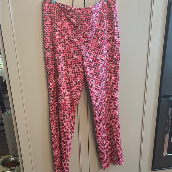 Sigrid Olsen Pink Patterned pants sz 14 - Picture 1 of 5